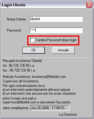Cambia password